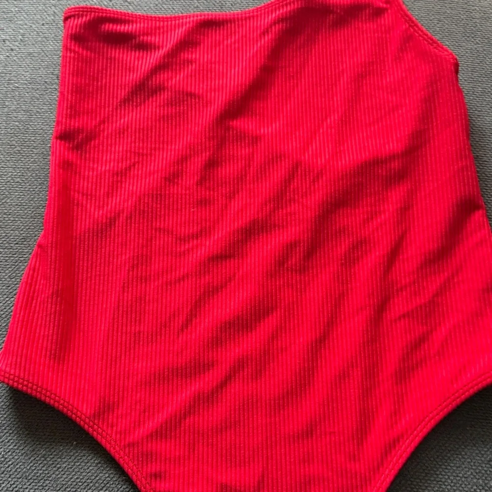 Frankie's Bikinis Red Ribbed One-Piece Swimsuit